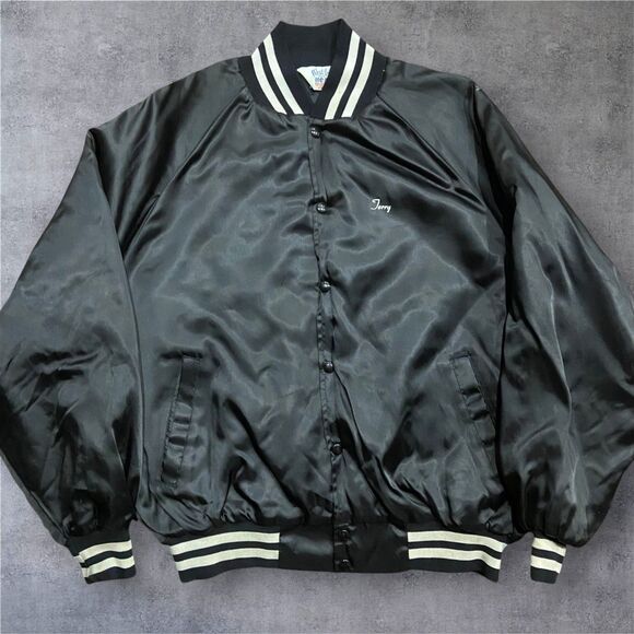 West Ark Other - West Ark Vintage 70s 80s Central Indiana Warehouse Bomber Jacket Black Mens 2XL